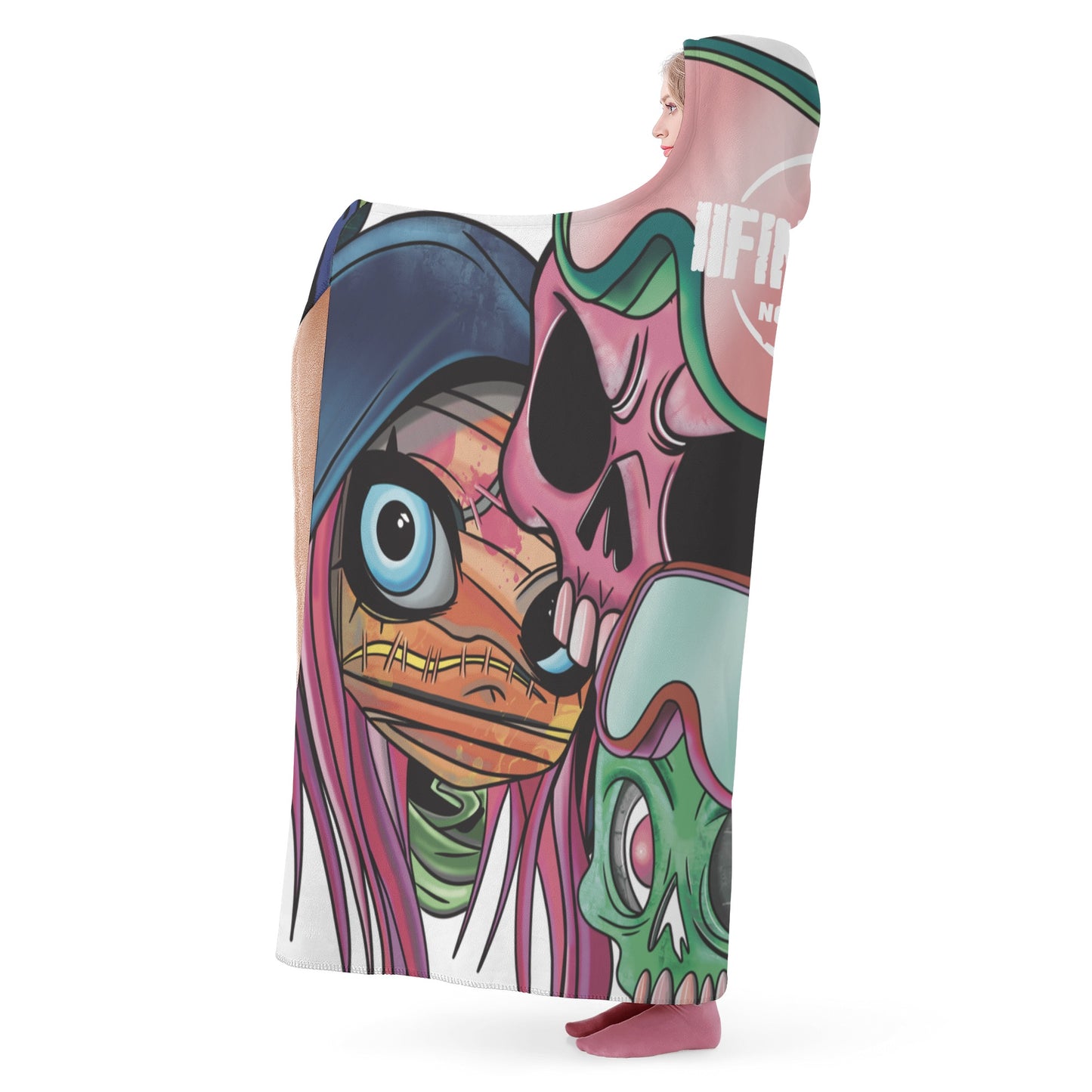 ‘Crazy faces’ Hooded Blanket