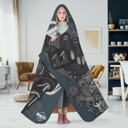 “Surfing skulls” Hooded Blanket