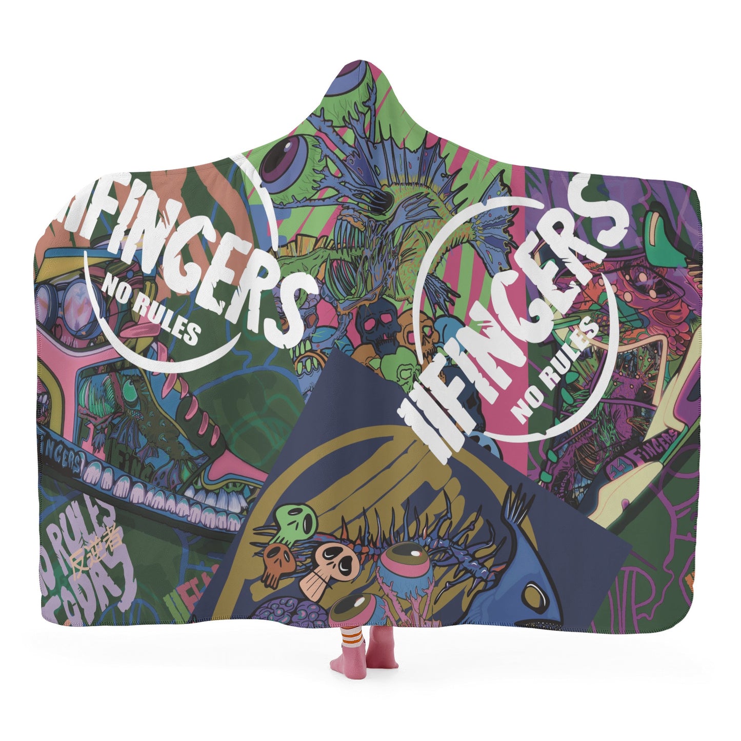 11 fingers artwork Hooded Blanket