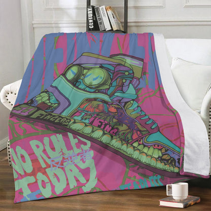 Unique custom sneaker art - Soft Polyester Premium Fleece Blanket