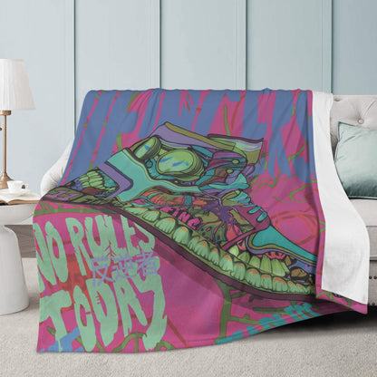 Unique custom sneaker art - Soft Polyester Premium Fleece Blanket