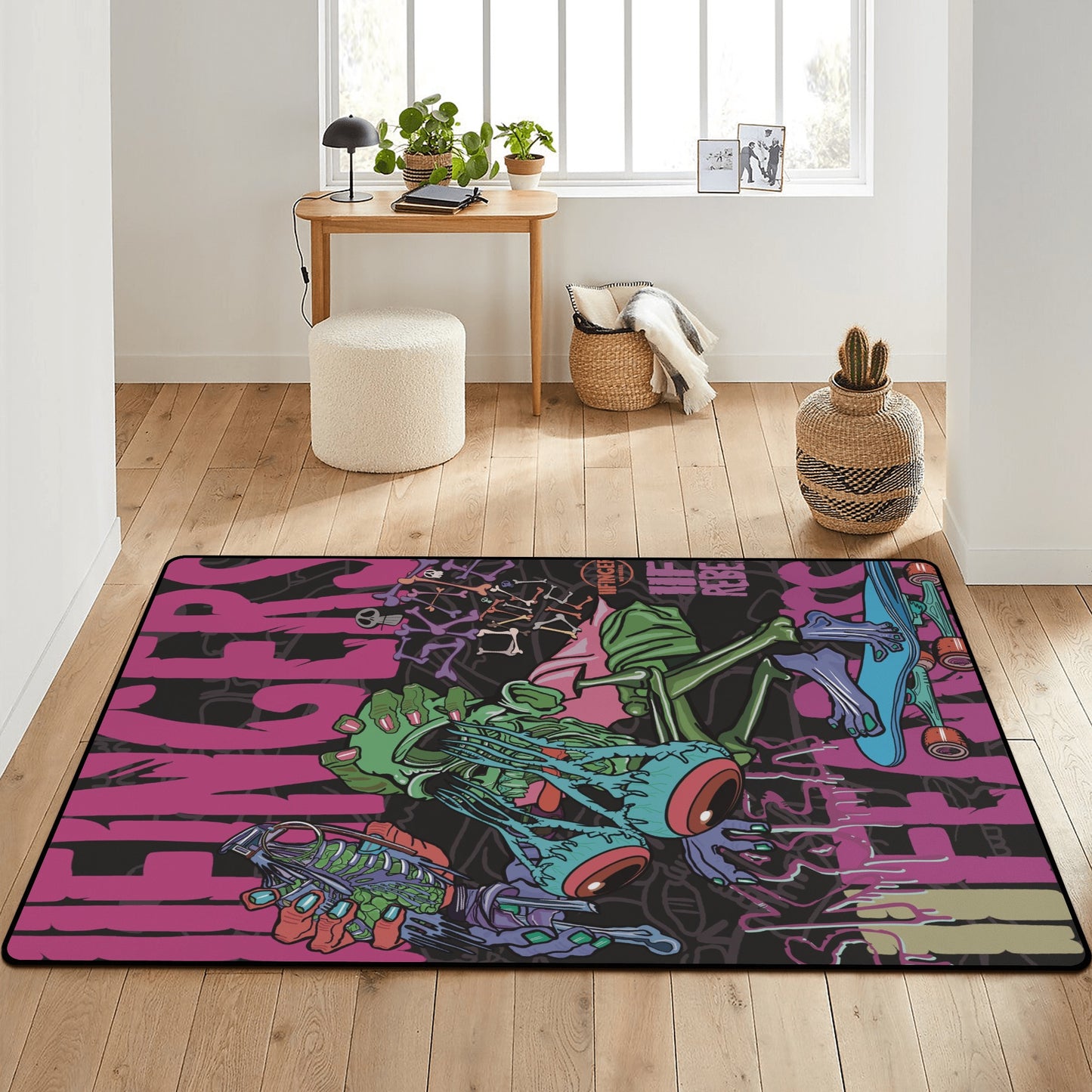 Skateboarding Sofa Area Bedroom Rug