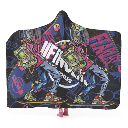 “Skateboarding future “ Hooded Blanket