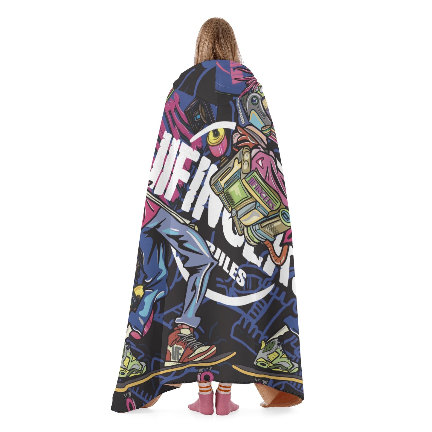 “Skateboarding future “ Hooded Blanket