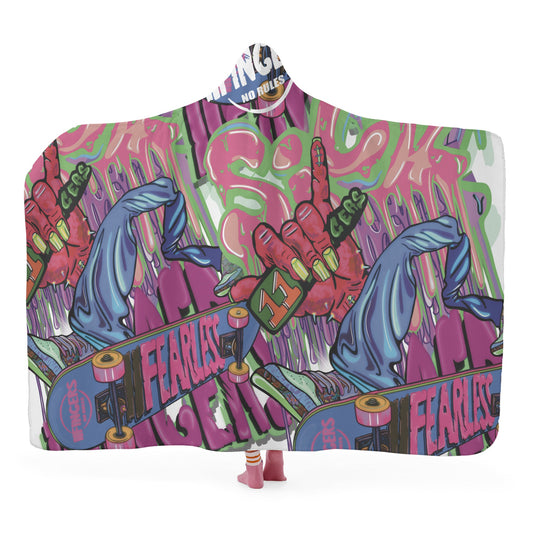 “Sick skateboarder”  Hooded Blanket