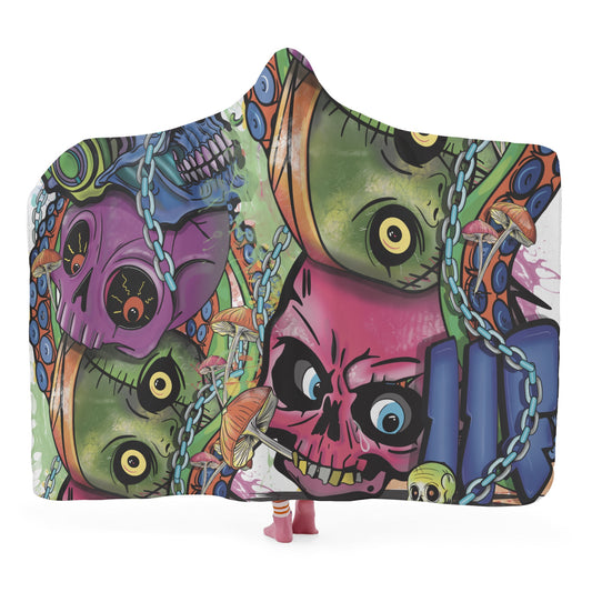 “Crazy faces ‘ Hooded Blanket