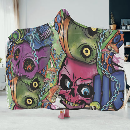 “Crazy faces ‘ Hooded Blanket