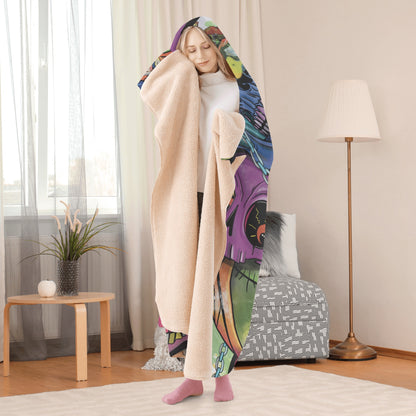 “Crazy faces ‘ Hooded Blanket