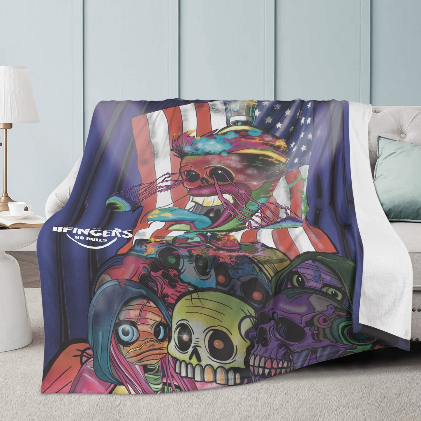 ‘American spray can trouble ‘Soft Polyester Premium Fleece Blanket