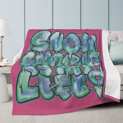 ‘Snowboarding is my life’ Soft Polyester Premium Fleece Blanket