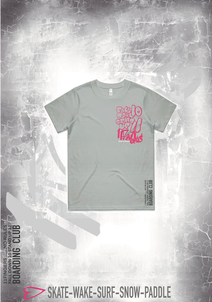 Ladies short sleeve T-shirt (“Fall down 10 times stand up 11- pink”)