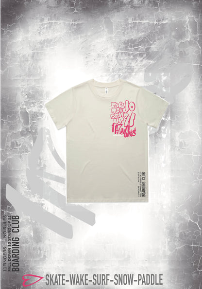 Ladies short sleeve T-shirt (“Fall down 10 times stand up 11- pink”)