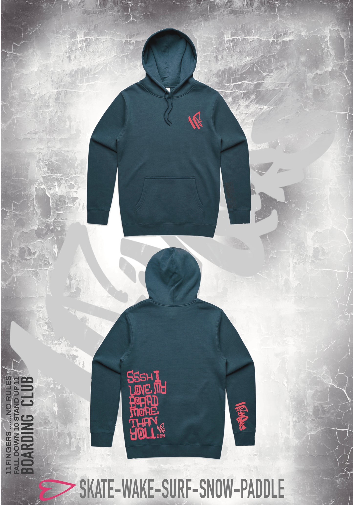 Men’s hoodie “sssh” punchy pinks