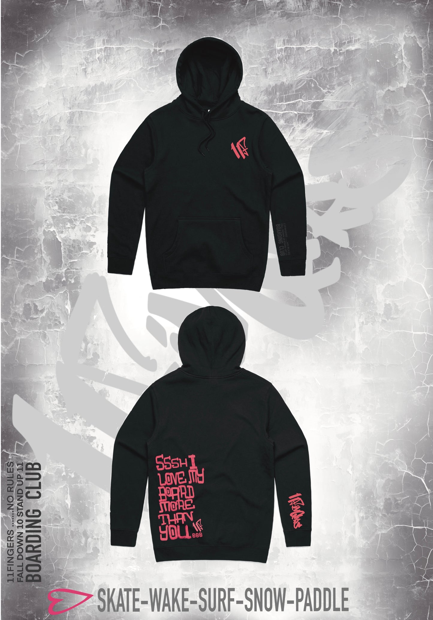 Men’s hoodie “sssh” punchy pinks