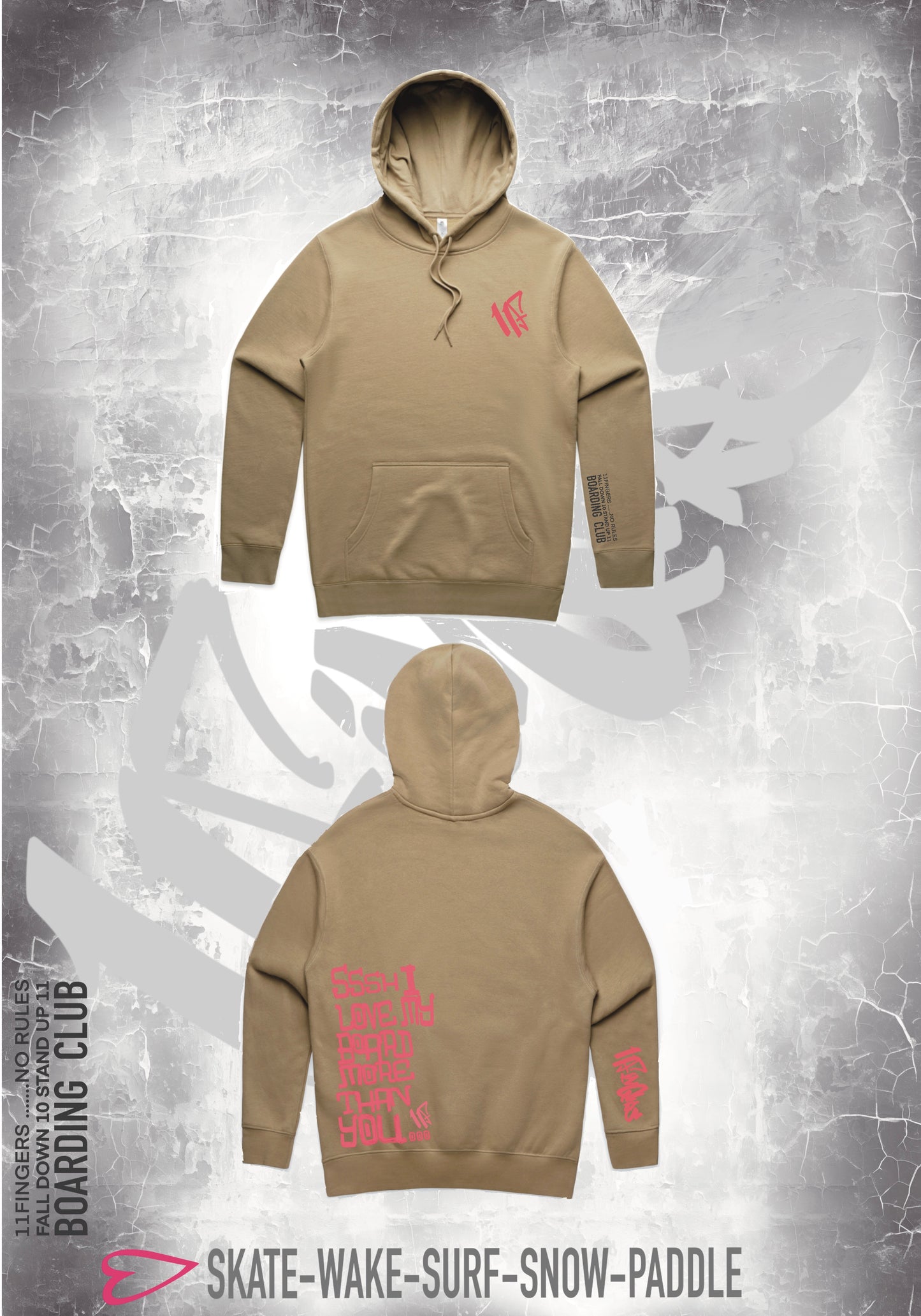 Men’s hoodie “sssh” punchy pinks