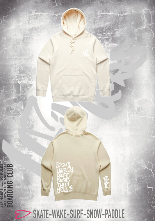 Men’s hoodie “sssh” whites